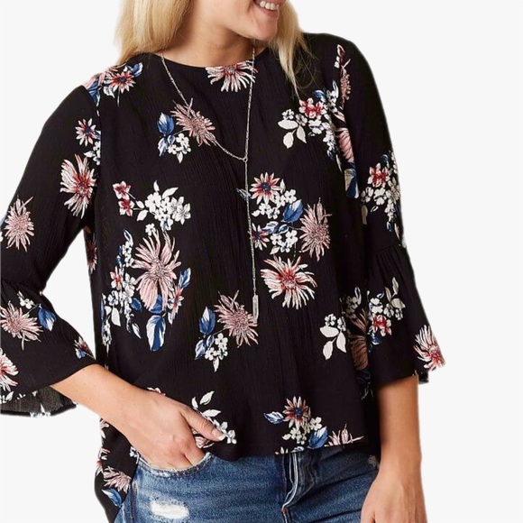 Daytrip Floral Boho Hippie Tie Back Top 10P - Picture 12 of 12